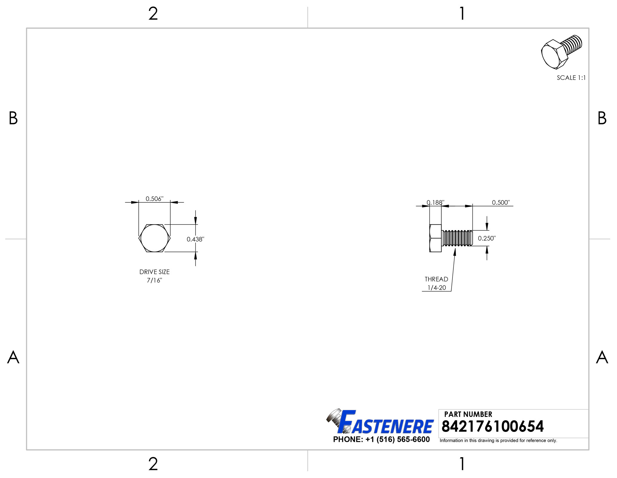 Hex Tap Bolts Full Threaded Stainless Steel Drawing File Fastenere