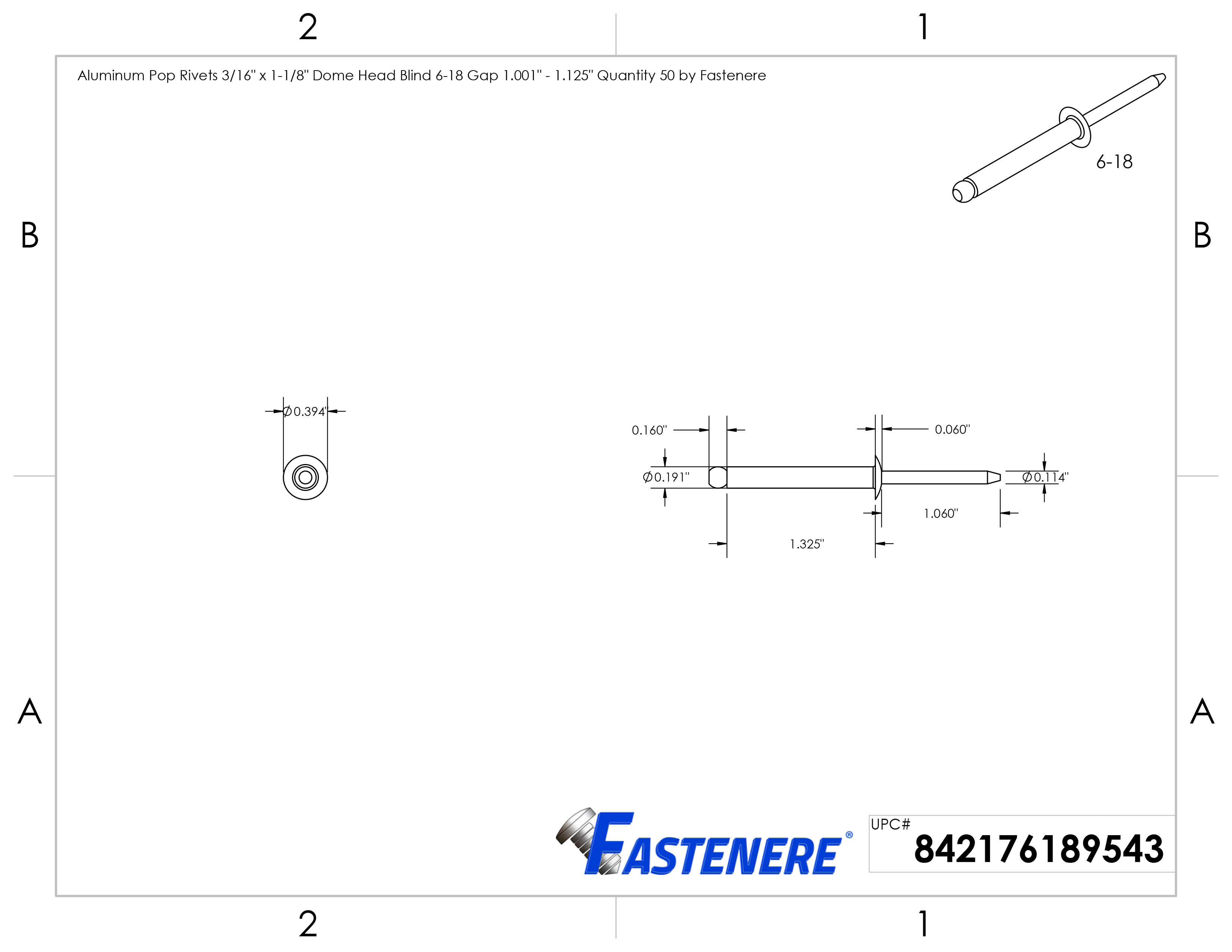 Pop rivets blind