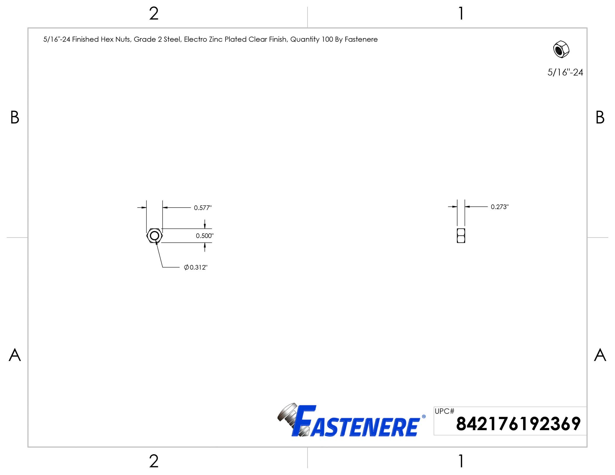 Hex Nuts Stainless Steel Drawing File Fastenere