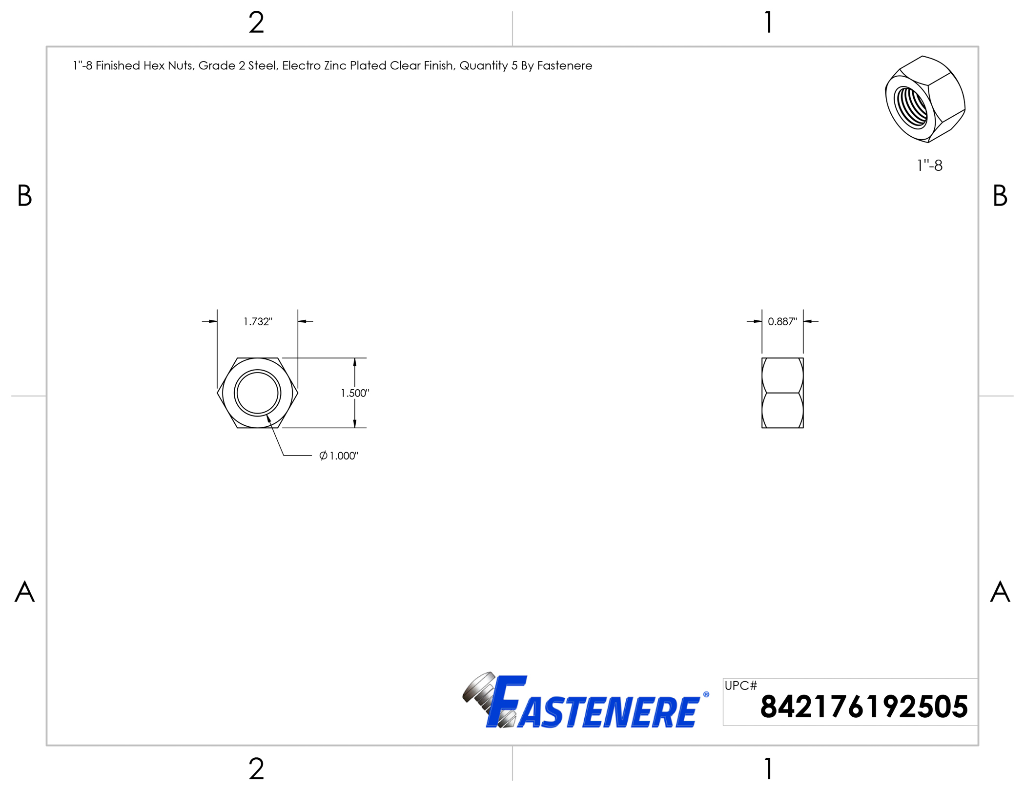 Hex Nuts Stainless Steel Drawing File Fastenere